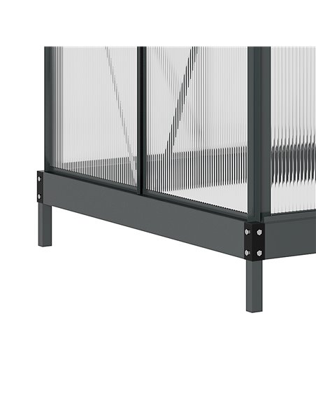 Outsunny Clear Polycarbonate Greenhouse Large Walk-In Green House Garden Plants Grow Galvanized Base Aluminium Frame with Slide  - pic 38719 | FastDaddyshop
