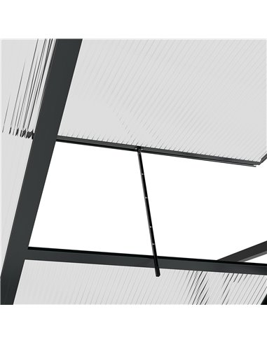 Outsunny Clear Polycarbonate Greenhouse Large Walk-In Green House Garden Plants Grow Galvanized Base Aluminium Frame with Slide 