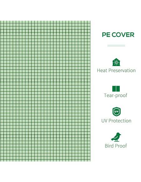 Outsunny PE Tunnel Greenhouse Green Grow House Steel Frame for Garden Backyard with Zipper Doors 295x100x80 cm Green 845-234V05G - pic 38724 | FastDaddyshop