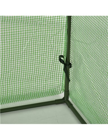 Outsunny PE Tunnel Greenhouse Green Grow House Steel Frame for Garden Backyard with Zipper Doors 295x100x80 cm Green 845-234V05G