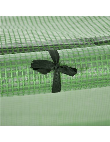 Outsunny PE Tunnel Greenhouse Green Grow House Steel Frame for Garden Backyard with Zipper Doors 295x100x80 cm Green 845-234V05G