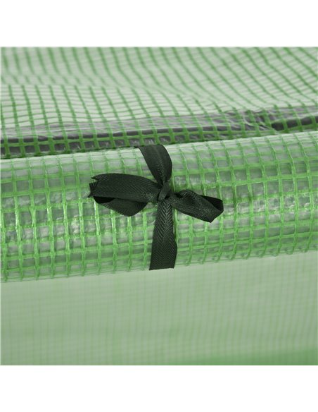 Outsunny PE Tunnel Greenhouse Green Grow House Steel Frame for Garden Backyard with Zipper Doors 295x100x80 cm Green 845-234V05G - pic 38729 | FastDaddyshop