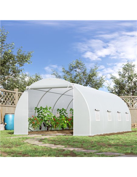 Outsunny 6 x 3 x 2 m Large Walk-In Greenhouse, White 845-120 - pic 38731 | FastDaddyshop