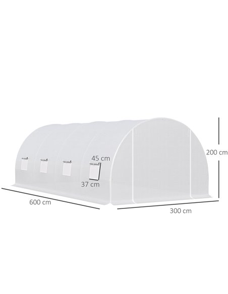 Outsunny 6 x 3 x 2 m Large Walk-In Greenhouse, White 845-120 - pic 38732 | FastDaddyshop