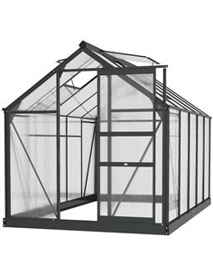 Outsunny Clear Polycarbonate Large Walk-In Greenhouse, Grey & Clear 845-059V01GY