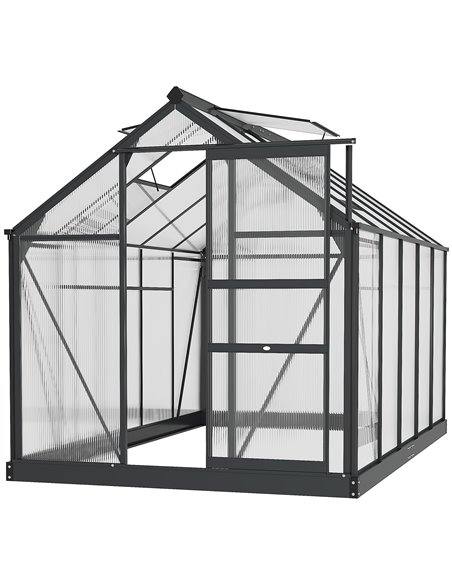 Outsunny Clear Polycarbonate Large Walk-In Greenhouse, Grey & Clear 845-059V01GY - pic 38739 | FastDaddyshop