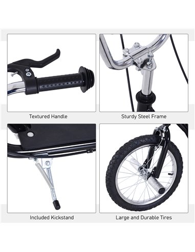 HOMCOM Pneumatic 16" Tyres Scooter-Black
