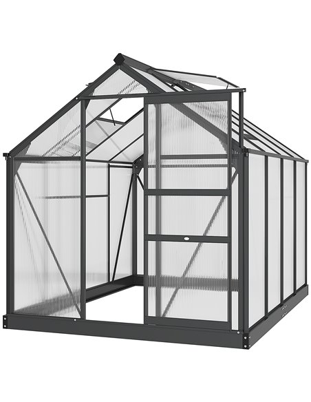 Outsunny Polycarbonate Large Walk-In Greenhouse, Grey & Clear 845-059GY - pic 38748 | FastDaddyshop