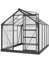 Outsunny Polycarbonate Large Walk-In Greenhouse, Grey & Clear 845-059GY