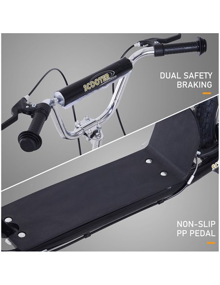 HOMCOM Pneumatic 16" Tyres Scooter-Black - pic 3875 | FastDaddyshop