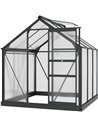 Outsunny 6 x 6 ft Large Walk-In Polycarbonate Greenhouse, Grey & Clear 845-058GY
