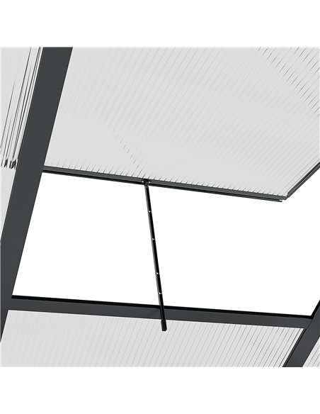 Outsunny 6 x 6 ft Clear Polycarbonate Greenhouse Large Walk-In Green House Garden Plants Grow House w/ Slide Door and Push-Open  - pic 38764 | FastDaddyshop