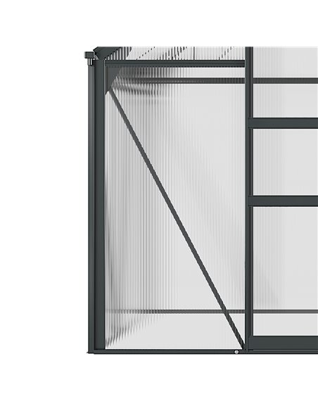Outsunny 6 x 6 ft Clear Polycarbonate Greenhouse Large Walk-In Green House Garden Plants Grow House w/ Slide Door and Push-Open  - pic 38765 | FastDaddyshop