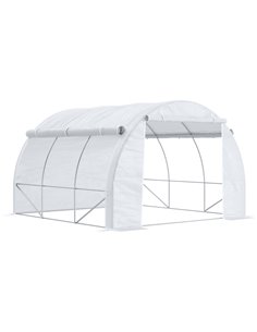 Outsunny 3 x 3 x 2 m Walk in Polytunnel Greenhouse, White 845-612V02WT