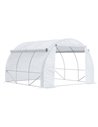 Outsunny 3 x 3 x 2 m Walk in Polytunnel Greenhouse, White 845-612V02WT