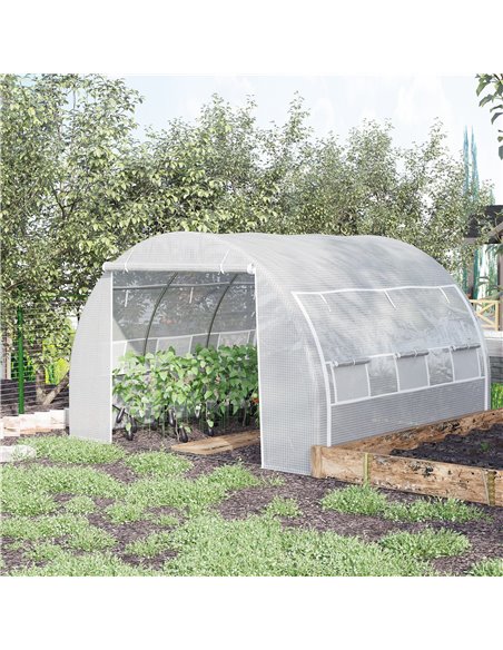 Outsunny 3 x 3 x 2 m Walk in Polytunnel Greenhouse, White 845-612V02WT - pic 38767 | FastDaddyshop