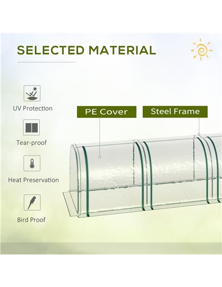 Outsunny PVC Tunnel Greenhouse Green Grow House, Clear 845-234V04CR - pic 38778 | FastDaddyshop