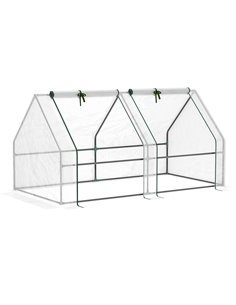 Outsunny Mini Small Greenhouse with Steel Frame, White 845-204V03WT