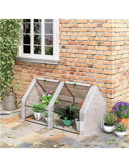Outsunny Mini Small Greenhouse with Steel Frame, White 845-204V03WT - pic 38794 | FastDaddyshop