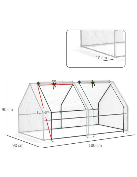 Outsunny Mini Small Greenhouse with Steel Frame, White 845-204V03WT - pic 38795 | FastDaddyshop