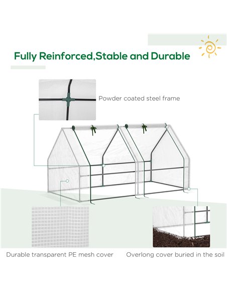 Outsunny Mini Small Greenhouse with Steel Frame, White 845-204V03WT - pic 38797 | FastDaddyshop