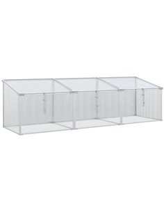 Outsunny Outdoor Greenhouse Polycarbonate Grow House, Silver 845-083V00SR
