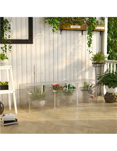 Outsunny Outdoor Greenhouse Polycarbonate Grow House, Silver 845-083V00SR