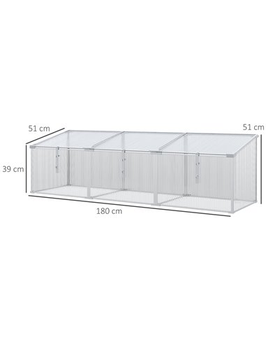 Outsunny Outdoor Greenhouse Polycarbonate Grow House, Silver 845-083V00SR
