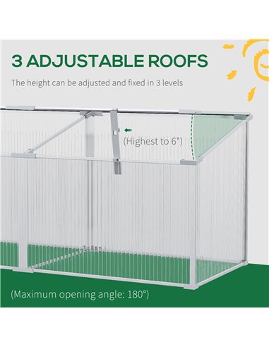 Outsunny Outdoor Greenhouse Polycarbonate Grow House, Silver 845-083V00SR