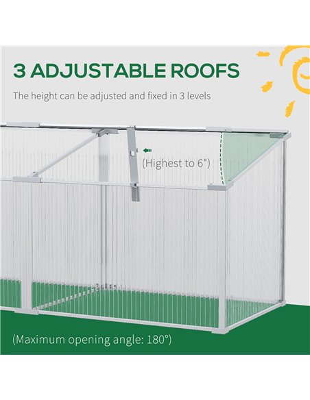 Outsunny Outdoor Greenhouse Polycarbonate Grow House, Silver 845-083V00SR - pic 38805 | FastDaddyshop