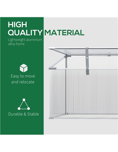 Outsunny Outdoor Greenhouse Polycarbonate Grow House, Silver 845-083V00SR