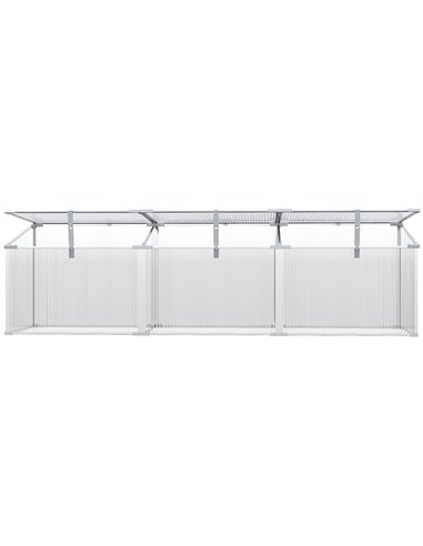 Outsunny Outdoor Greenhouse Polycarbonate Grow House Flower Vegetable Plants Raised Bed Garden Aluminium Cold Frame 180 x 51 x 5