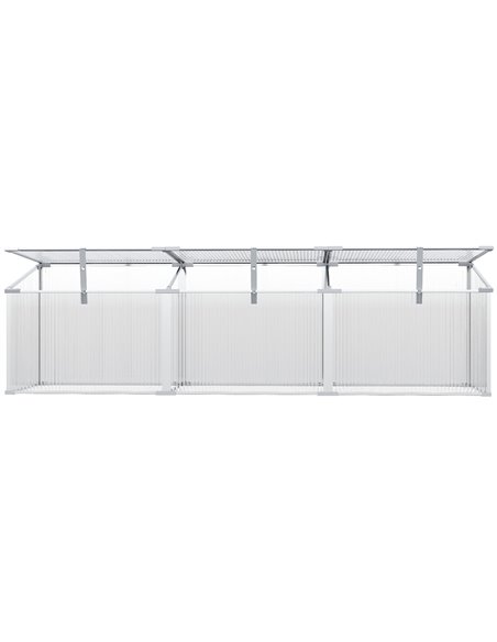 Outsunny Outdoor Greenhouse Polycarbonate Grow House Flower Vegetable Plants Raised Bed Garden Aluminium Cold Frame 180 x 51 x 5 - pic 38808 | FastDaddyshop