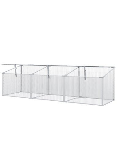 Outsunny Outdoor Greenhouse Polycarbonate Grow House Flower Vegetable Plants Raised Bed Garden Aluminium Cold Frame 180 x 51 x 5