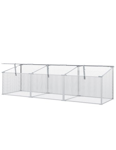 Outsunny Outdoor Greenhouse Polycarbonate Grow House Flower Vegetable Plants Raised Bed Garden Aluminium Cold Frame 180 x 51 x 5 - pic 38809 | FastDaddyshop