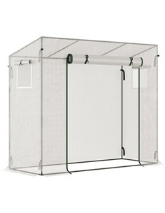 Outsunny 200x76x168cm Walk-in Garden Greenhouse, White 845-144V01WT