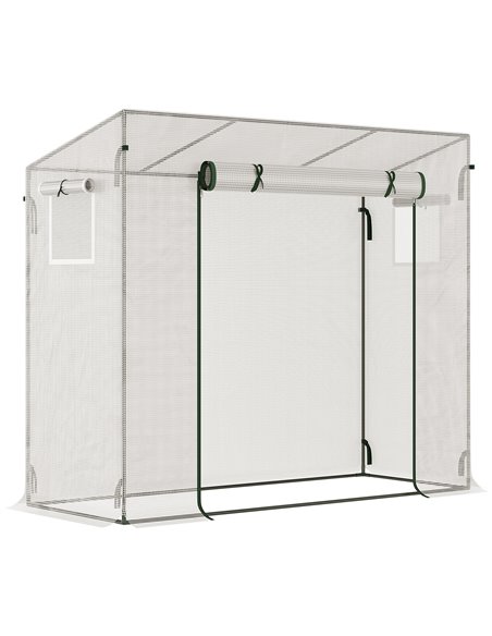 Outsunny 200x76x168cm Walk-in Garden Greenhouse, White 845-144V01WT - pic 38811 | FastDaddyshop