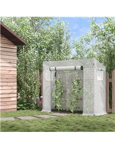 Outsunny 200x76x168cm Walk-in Garden Greenhouse, White 845-144V01WT 2