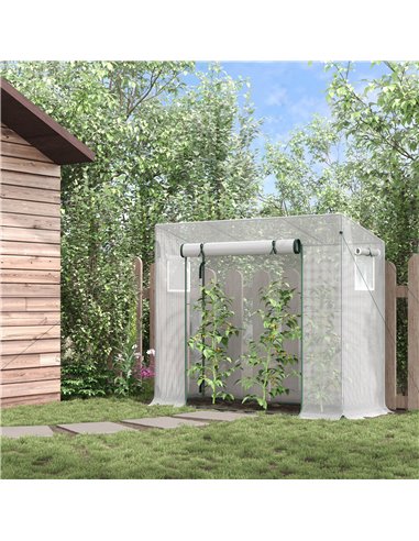 Outsunny 200x76x168cm Walk-in Garden Greenhouse, White 845-144V01WT