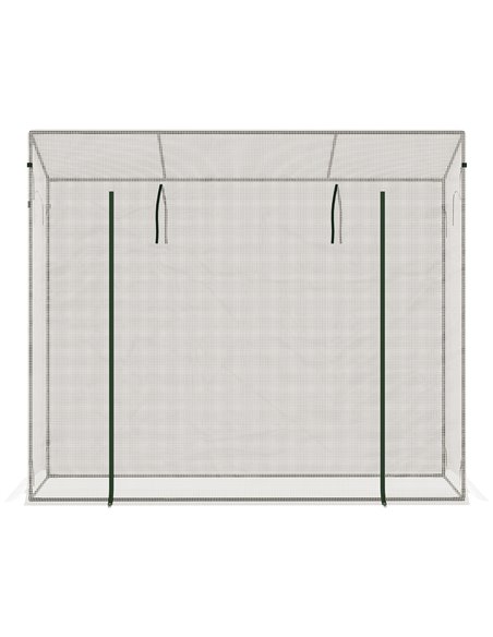 Outsunny 200x76x168cm Walk-in Garden Greenhouse Patio Lean to Hot House, Plants Flowers Herbs Tomato Grow w/ Steel Frame Door Wi - pic 38818 | FastDaddyshop