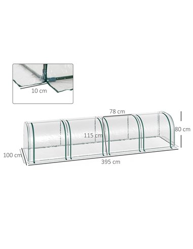 Outsunny PVC Tunnel Greenhouse Green Grow House, Clear 845-234V03CR