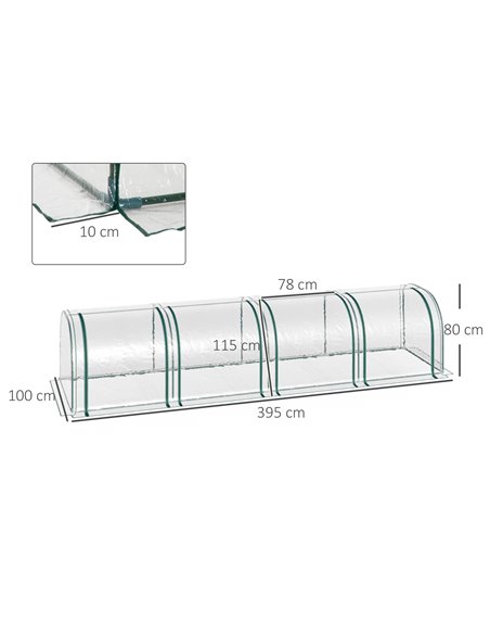Outsunny PVC Tunnel Greenhouse Green Grow House, Clear 845-234V03CR - pic 38822 | FastDaddyshop