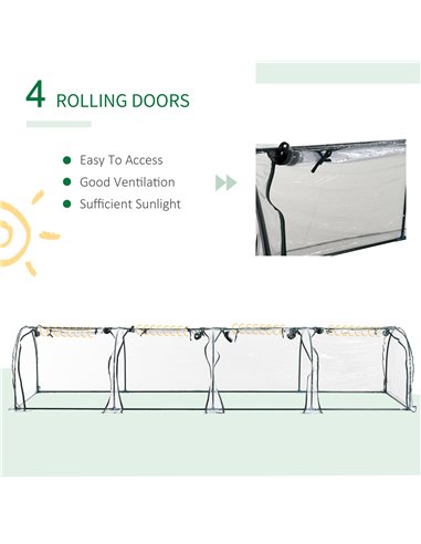Outsunny PVC Tunnel Greenhouse Green Grow House, Clear 845-234V03CR