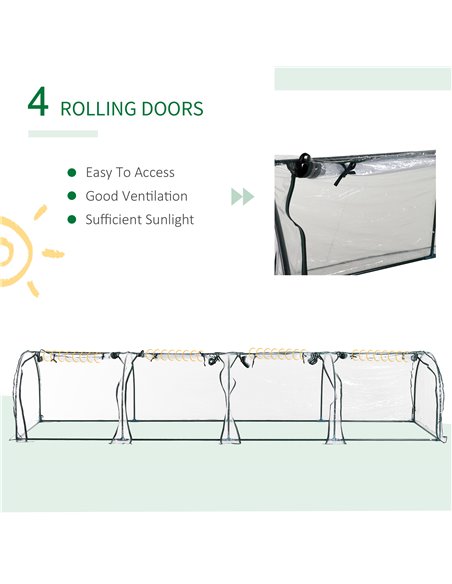 Outsunny PVC Tunnel Greenhouse Green Grow House, Clear 845-234V03CR - pic 38823 | FastDaddyshop