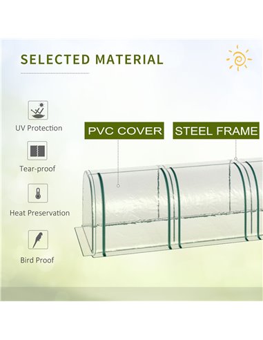 Outsunny PVC Tunnel Greenhouse Green Grow House, Clear 845-234V03CR