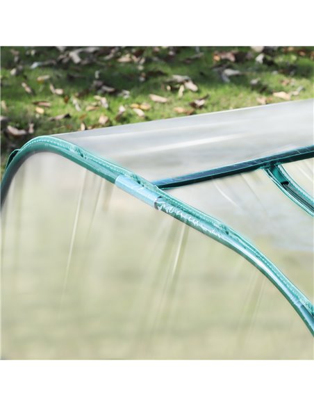 Outsunny PVC Tunnel Greenhouse Green Grow House Steel Frame for Garden Backyard with Zipper Doors 395x100x80 cm Clear 845-234V03 - pic 38827 | FastDaddyshop