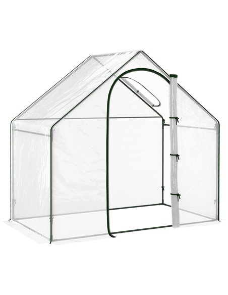 Outsunny Walk In PVC Greenhouse Garden Outdoor Planter, White 845-154V00CR - pic 38829 | FastDaddyshop