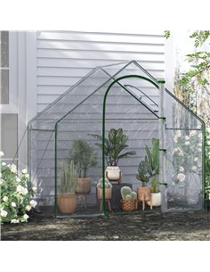 Outsunny Walk In PVC Greenhouse Garden Outdoor Planter, White 845-154V00CR 2