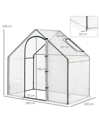 Outsunny Walk In PVC Greenhouse Garden Outdoor Planter, White 845-154V00CR