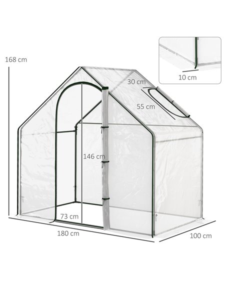 Outsunny Walk In PVC Greenhouse Garden Outdoor Planter, White 845-154V00CR - pic 38831 | FastDaddyshop